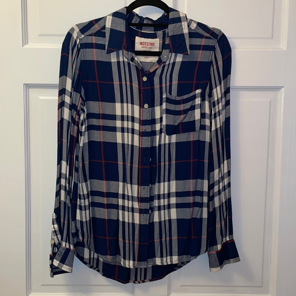 Women’s Plaid Mossimo Plaid Button Down Top